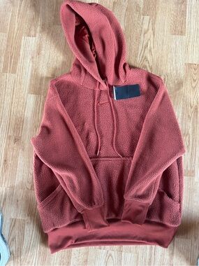 Nike Sherpa Hoodie in Burnt Orange